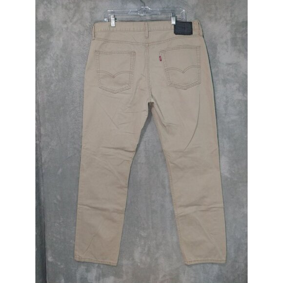 Levis 514 Jeans Mens 36x32 Beige Denim Slim Straight Mid Rise Cotton Red Tab - Picture 2 of 9